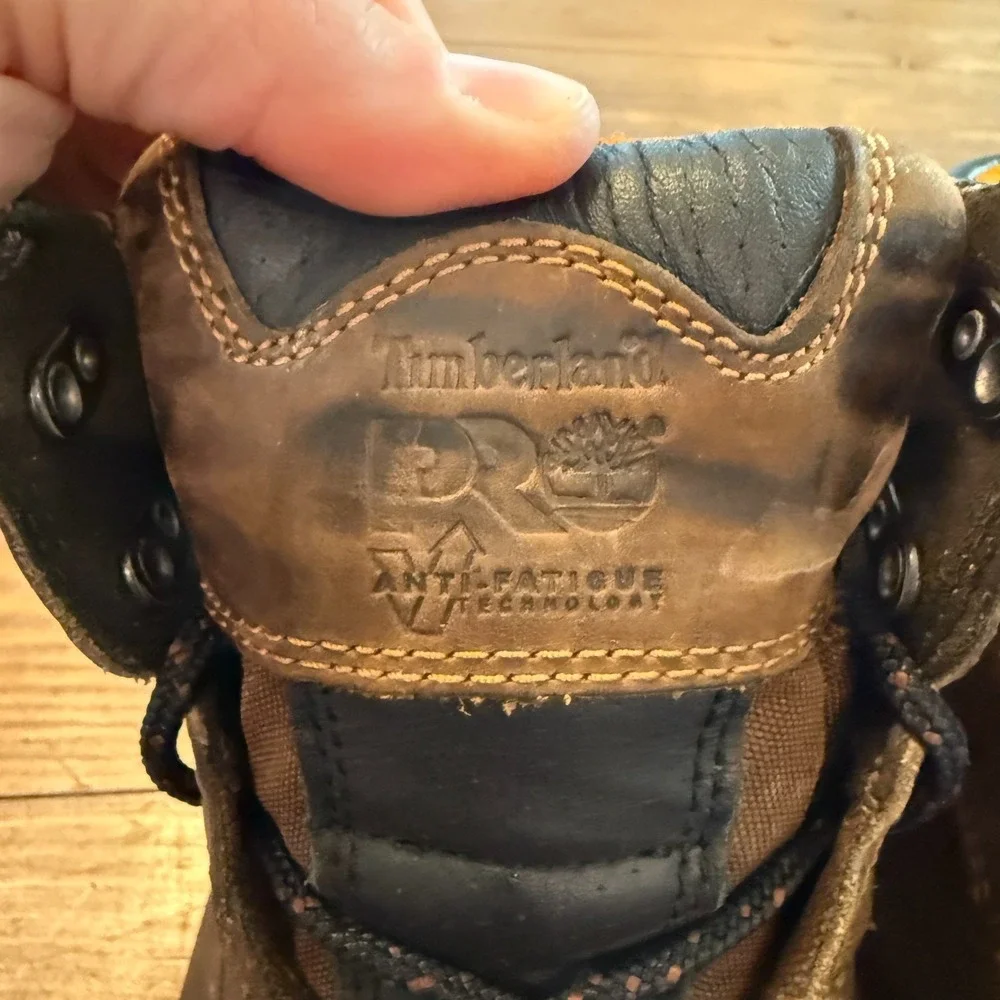 Timberland Pro Boots Men Size 9.5‎ Boondock Composite Toe Work Brown Leather